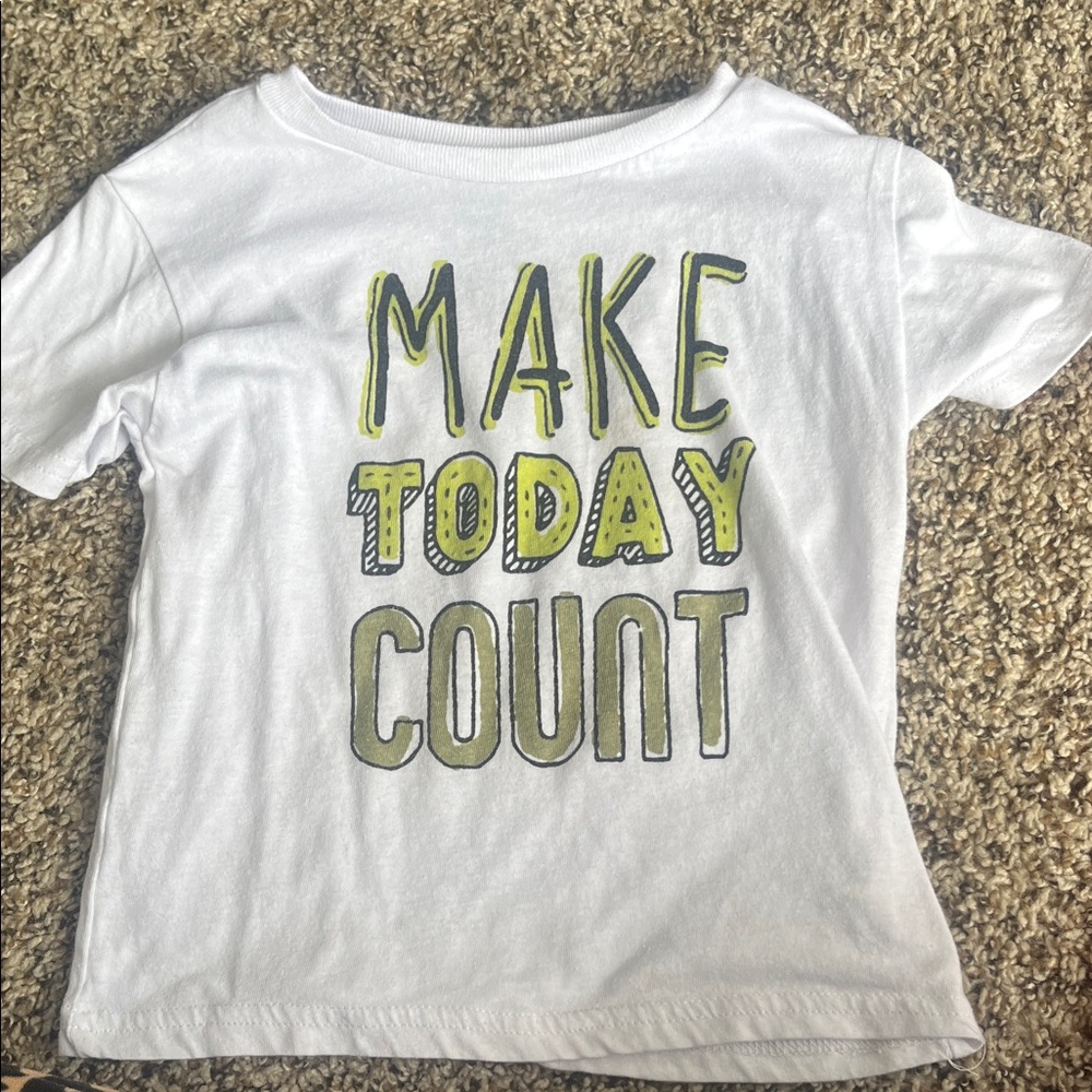 Kids White and Green Motivational T-Shirt